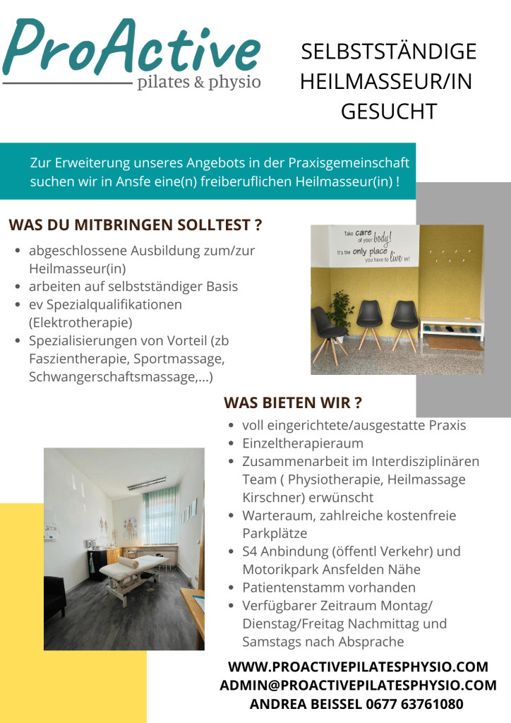 Selbständige Heilmasseur/in Gesucht